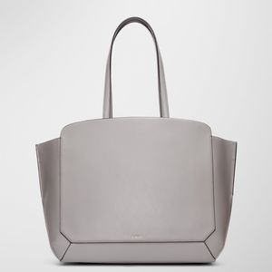Grey Leather Tote / Purse